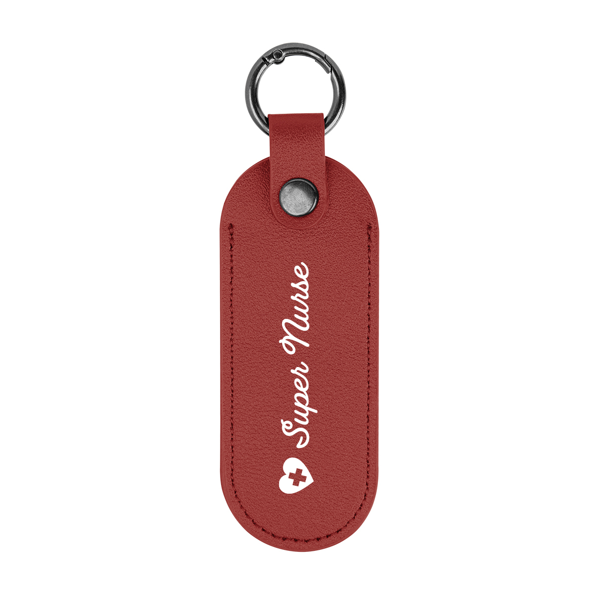 Bates Leatherette Key Tag With Carabiner
