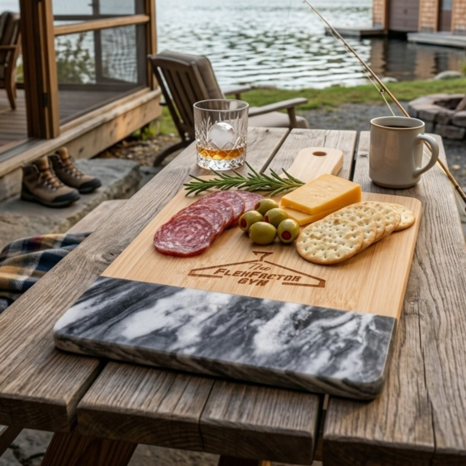 Marble & Bamboo Cutting Board