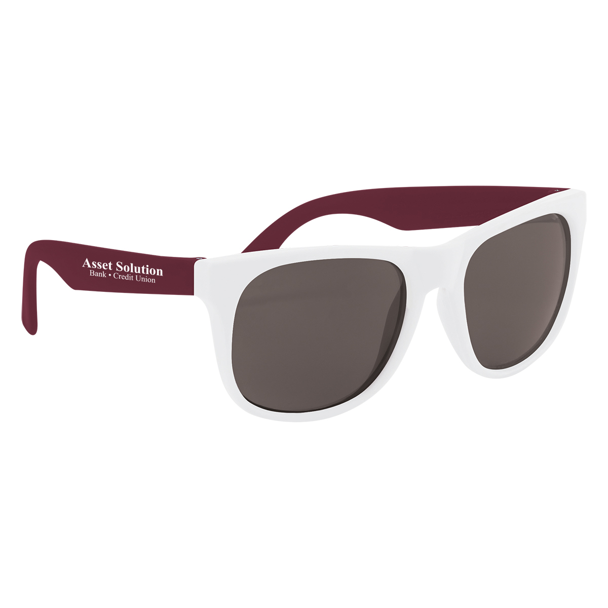 WHITE WITH MAROON