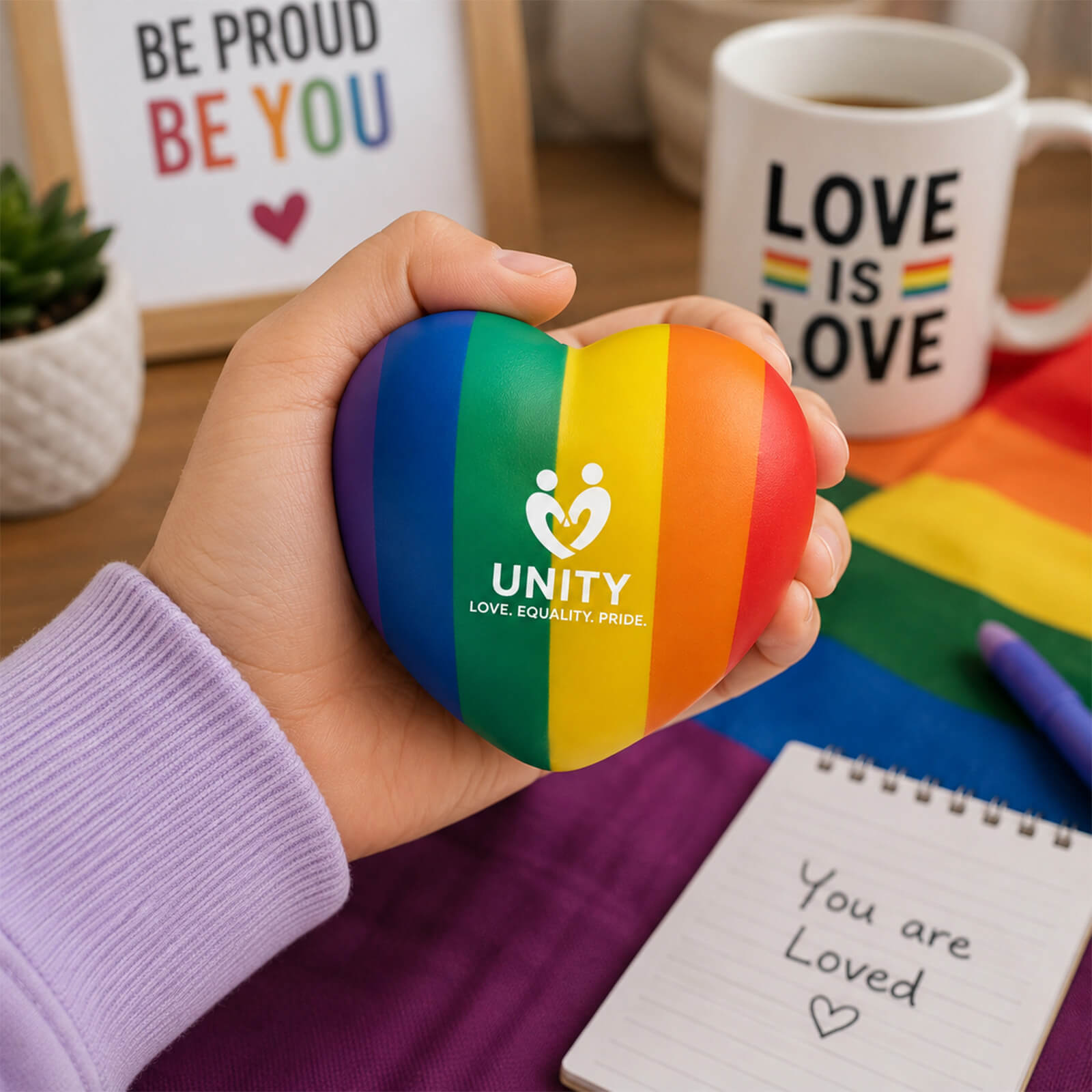 Rainbow Pride Heart Shape Stress Ball
