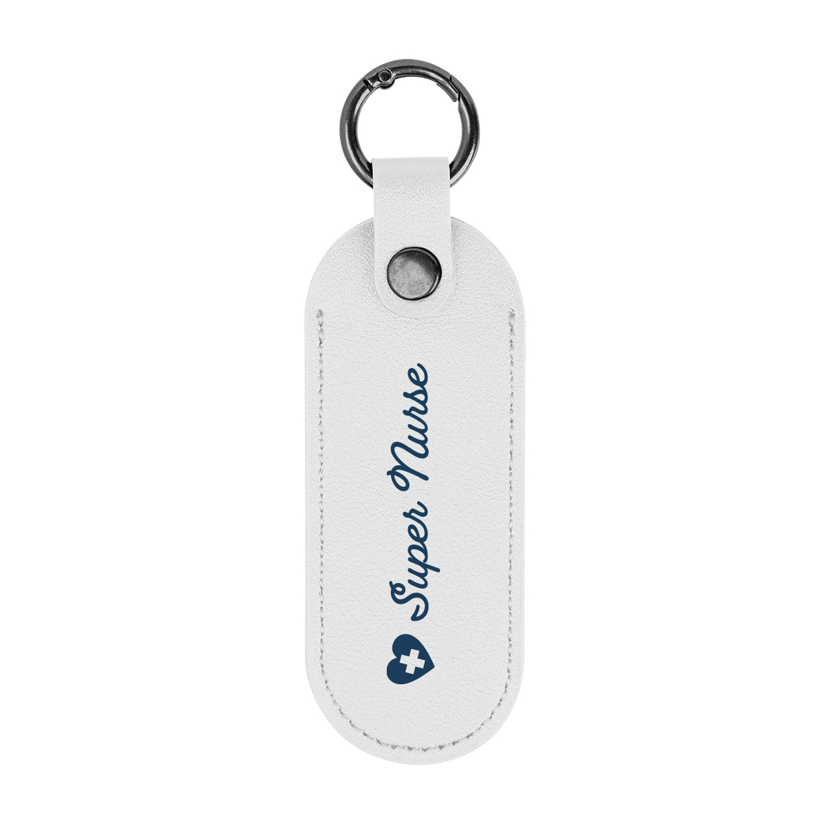 Bates Leatherette Key Tag With Carabiner