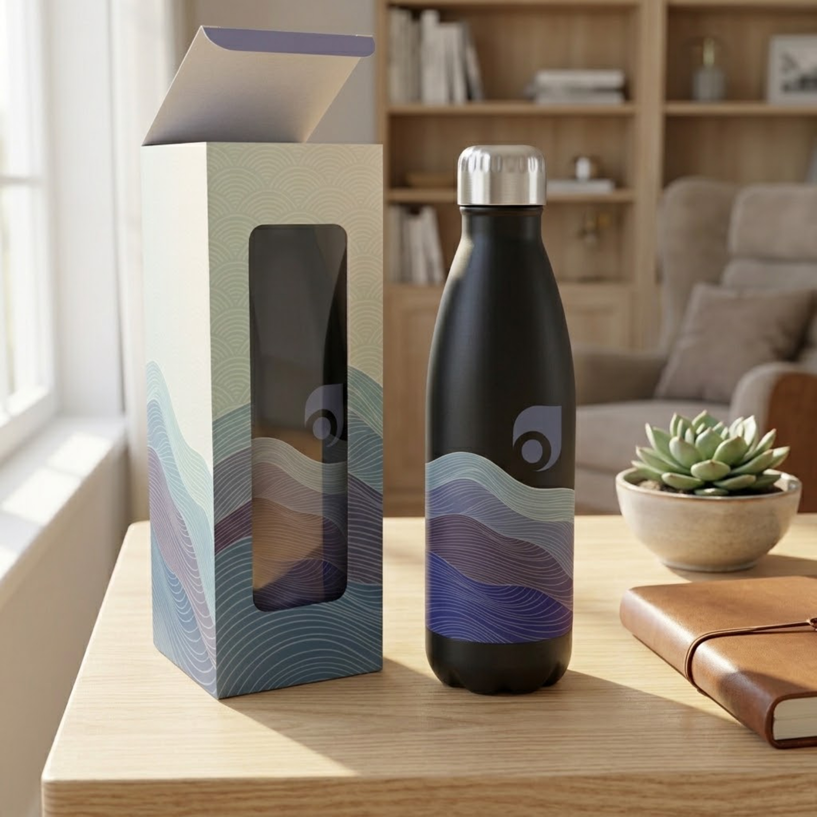 16 Oz. Full Color Stainless Steel Bottle Gift Set