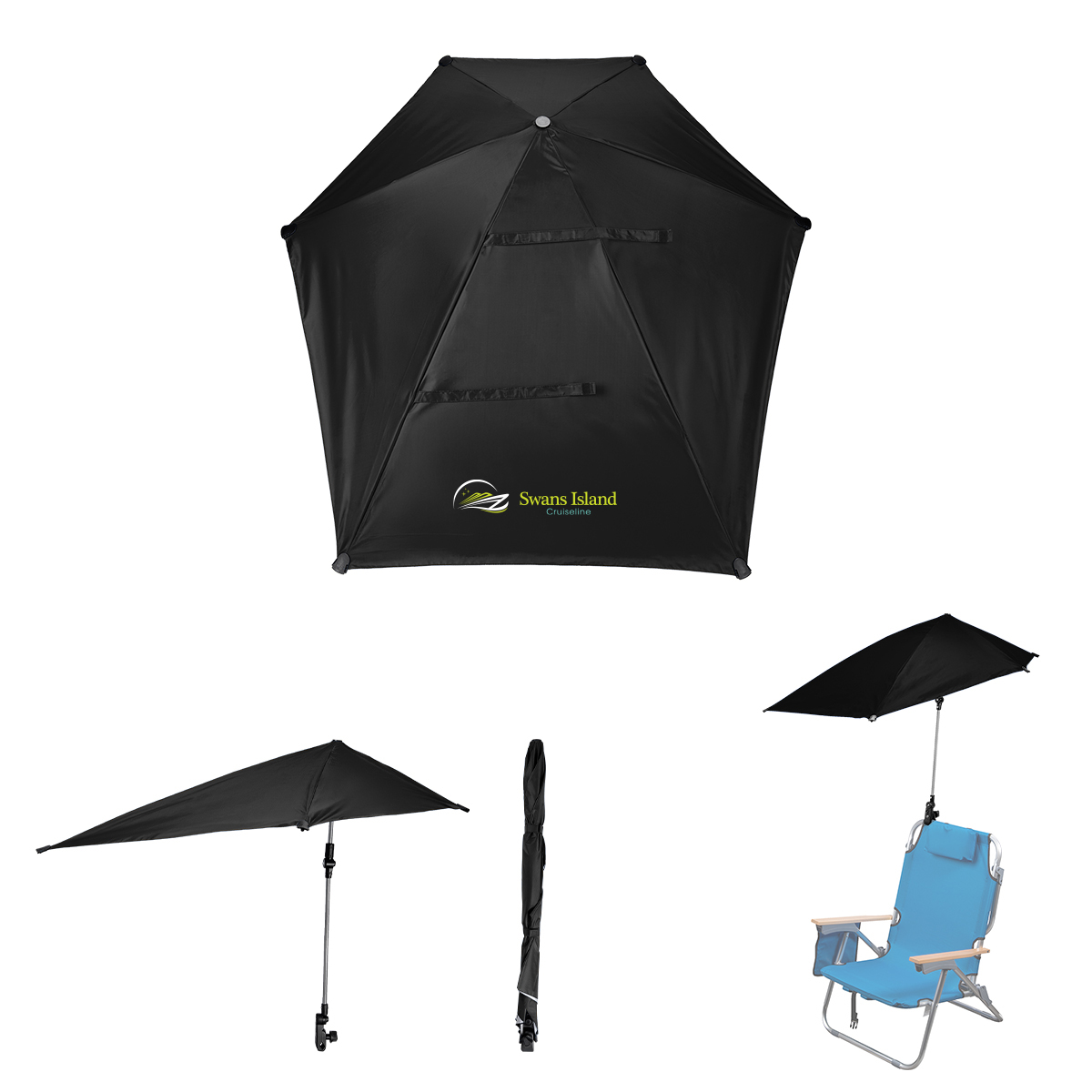 50\" Arc SPF 50 Chair Umbrella With 100% rPET Canopy