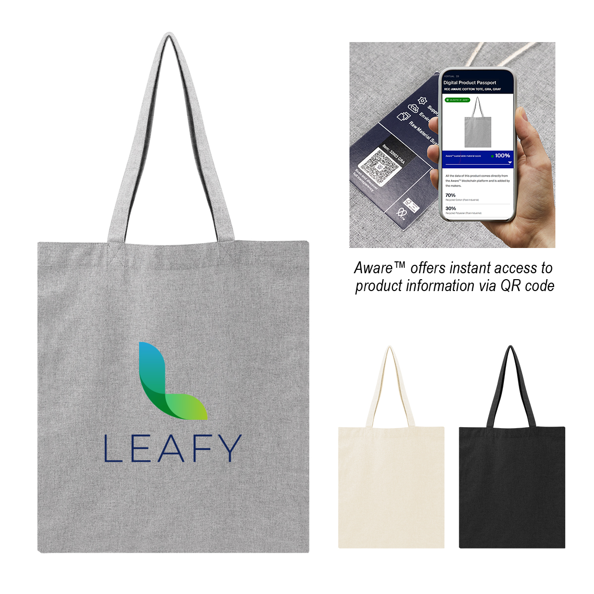 Aware 4 oz. Recycled Cotton Tote Bag