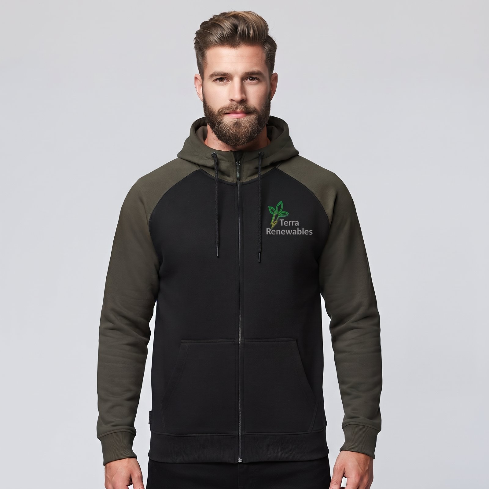 Men's Cotton-Blend Fleece Zip-Up Hoodie