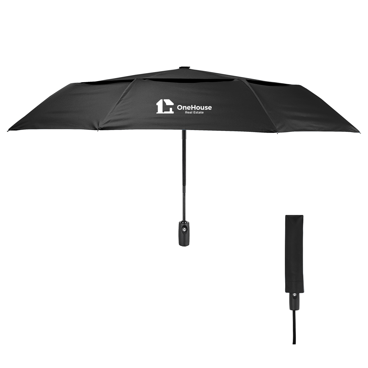 42\" Arc Telescopic Wind Resistant Umbrella With 100% rPET Canopy