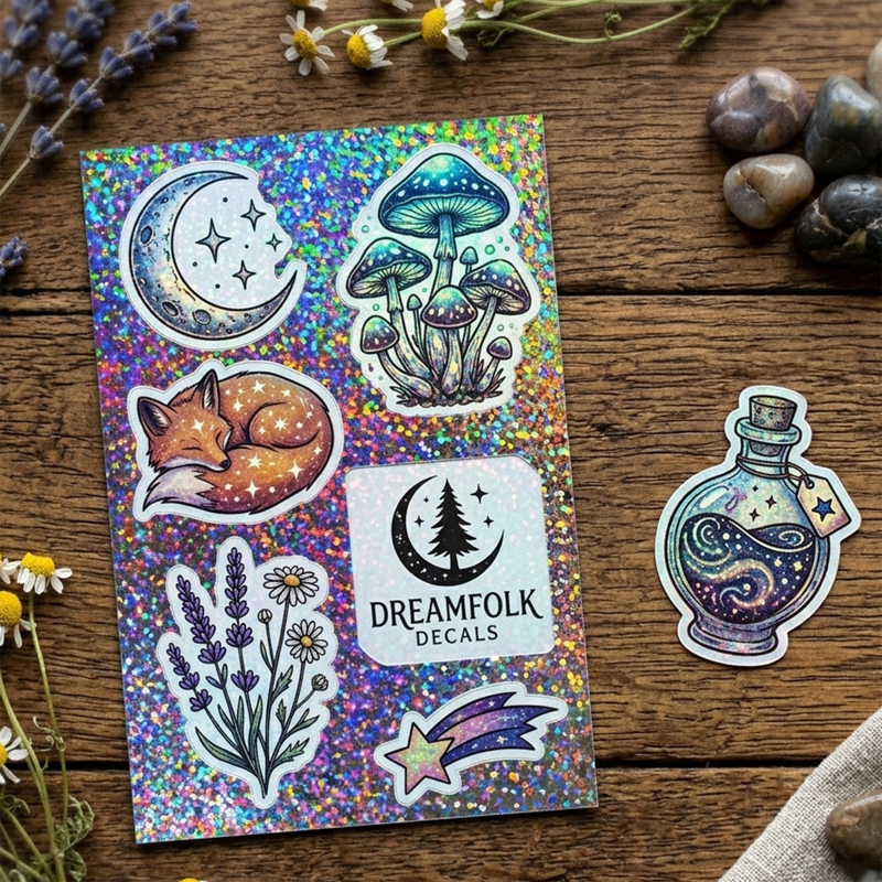 4 x 6 Vinyl Glitter Sticker Sheet