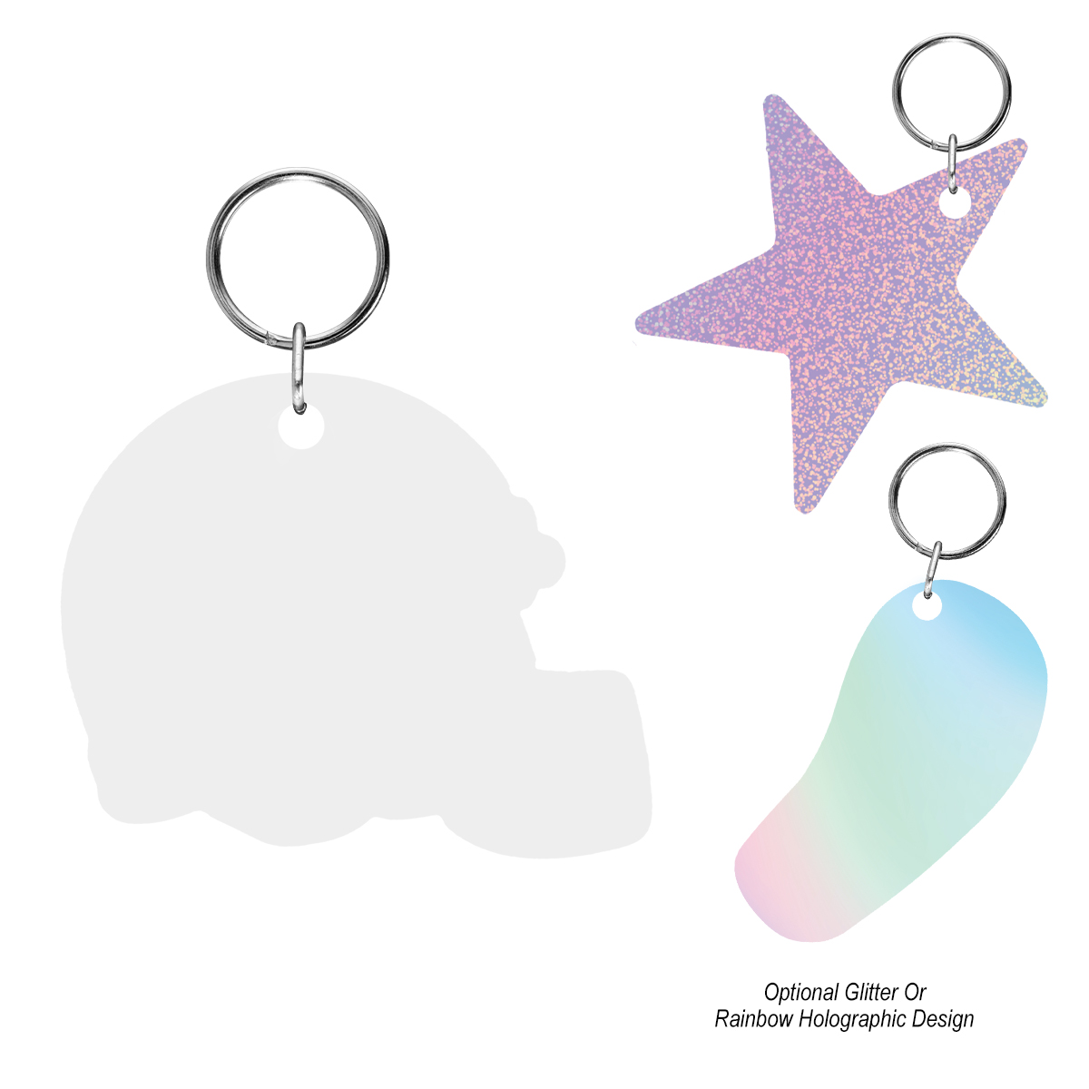 Acrylic Key Tag Custom Shape 6\"