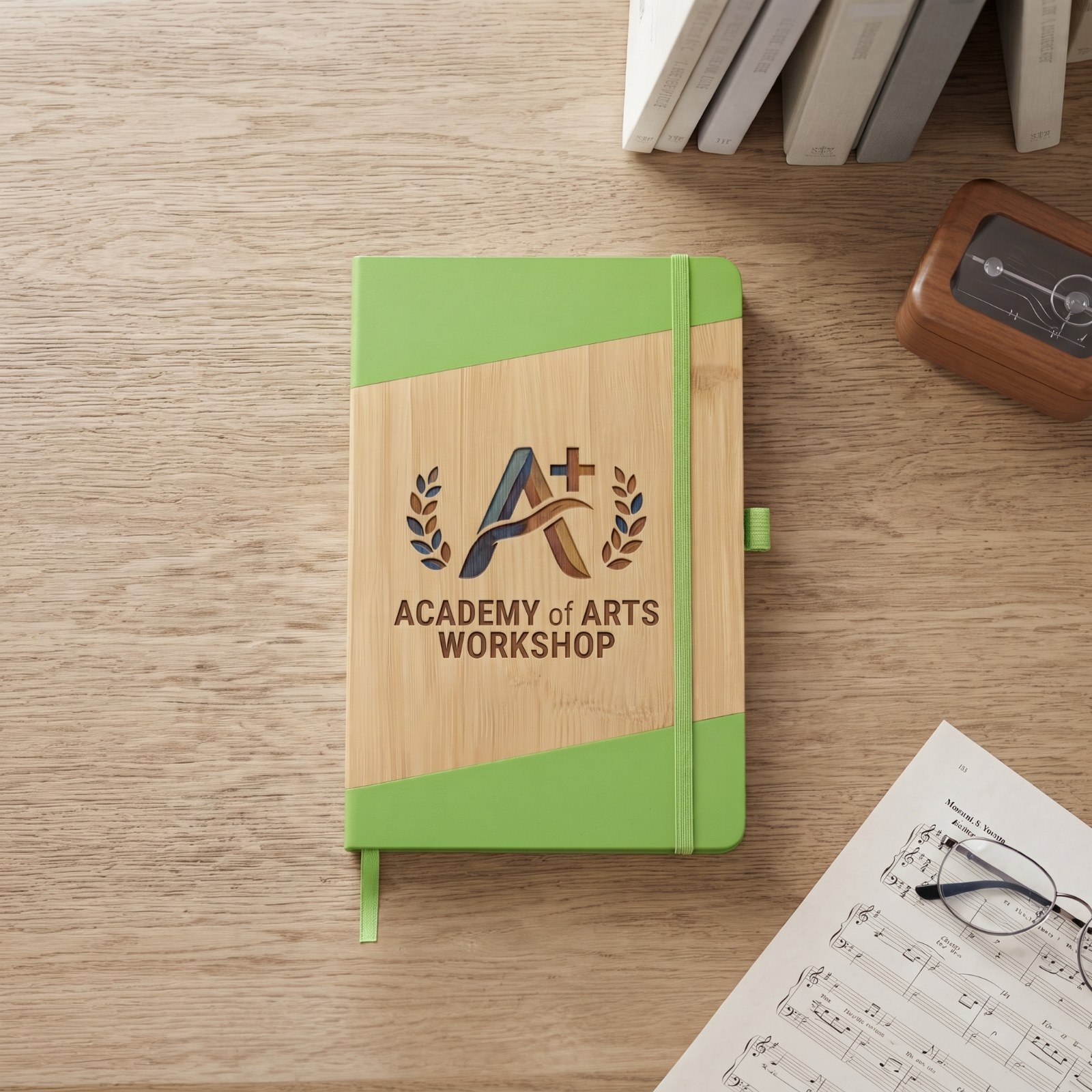 Bamboo-Look Journal with Strap Closure