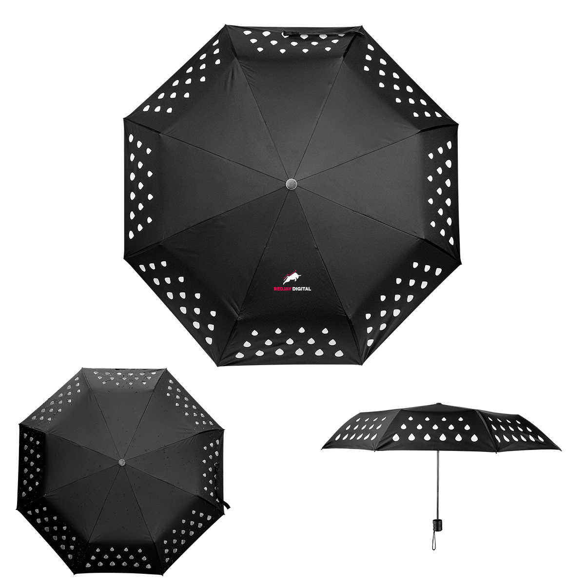 42\" Arc Color Changing Umbrella With 100% rPET Canopy