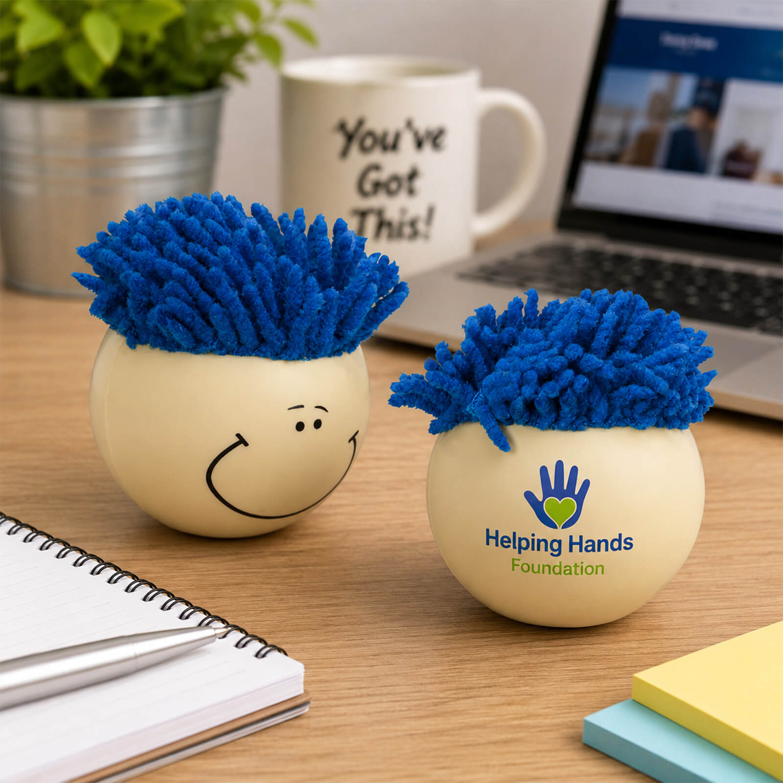 Smiling Multicultural Screen-Cleaning Stress Ball