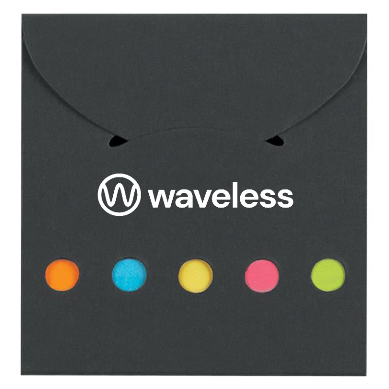 Neon Colored Sticky Notes and Flags in a Case