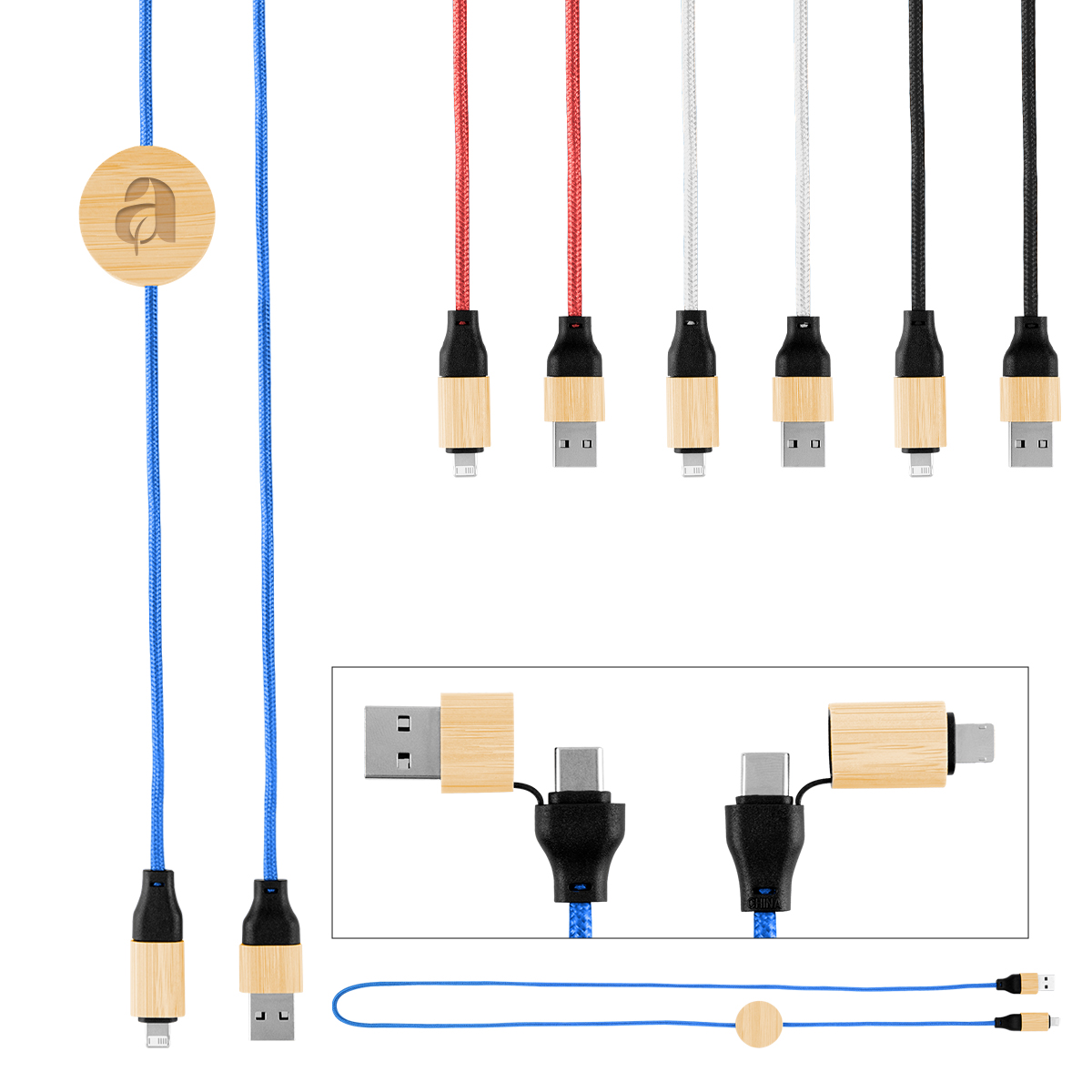 3' 60W Bamboo & rPET Fast Charging Cable
