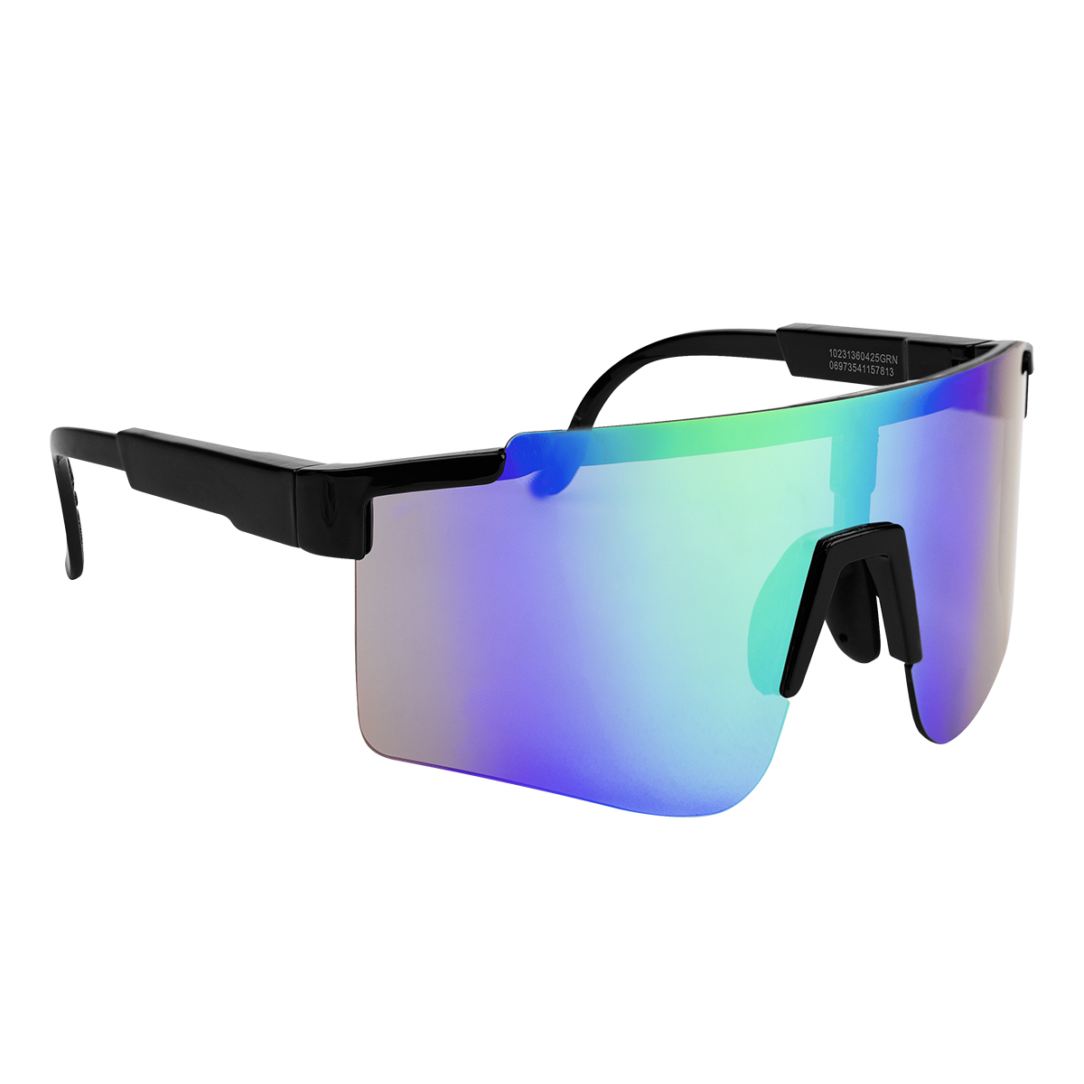 BLACK WITH GREEN AND BLUE