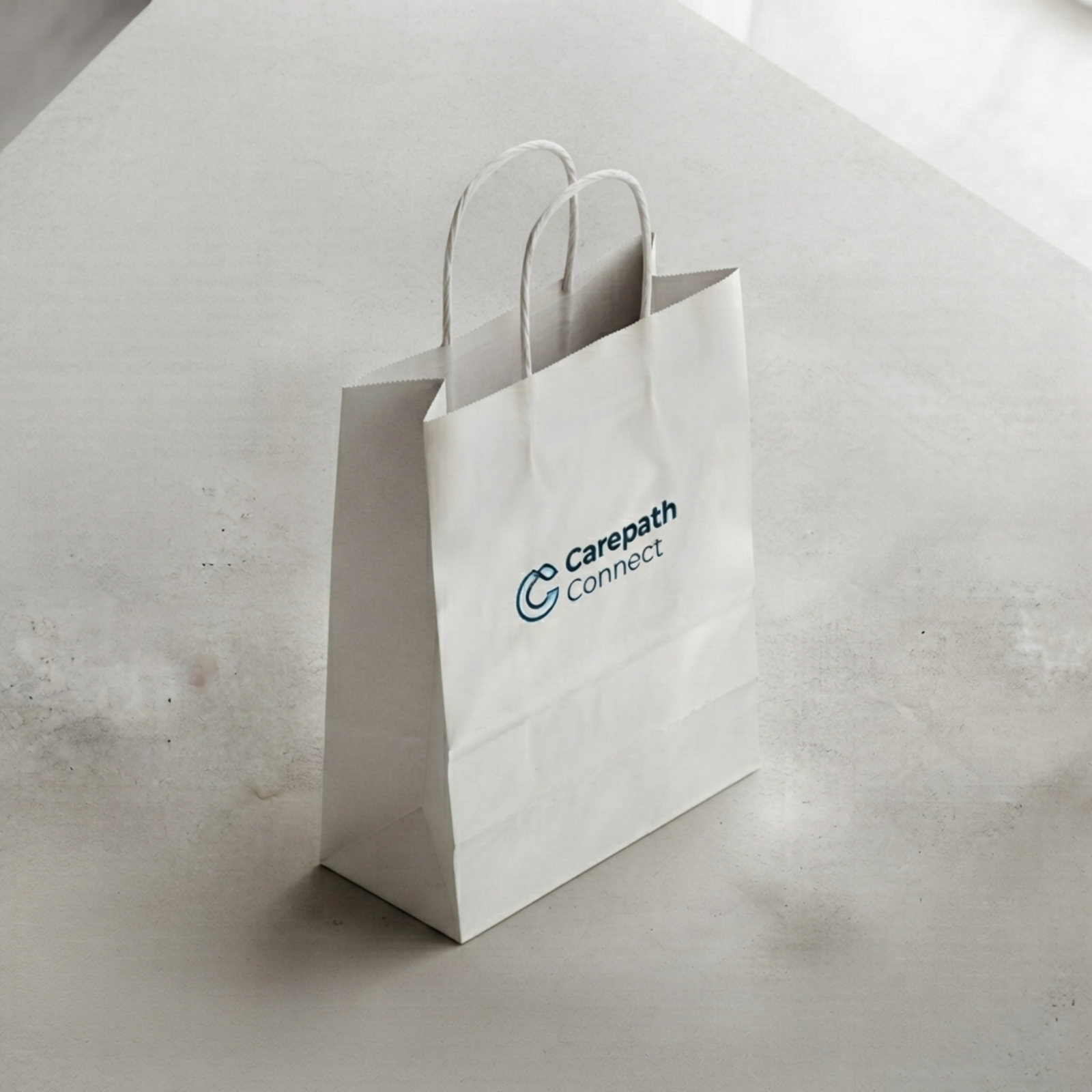 White Kraft Paper Gift Bag with Twisted Handles
