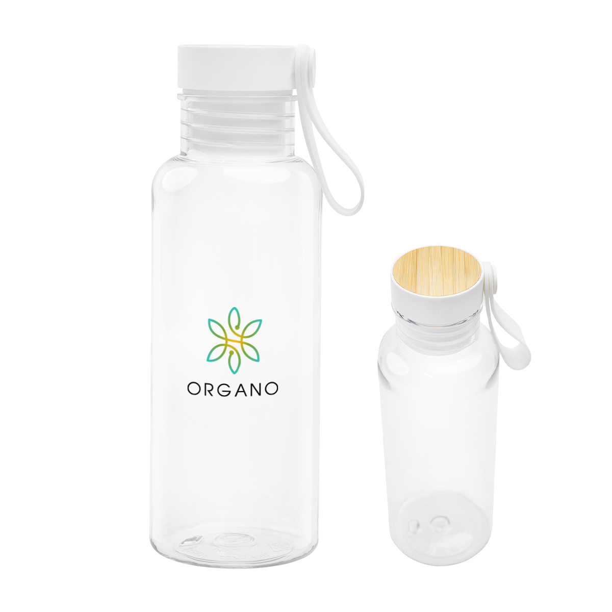 20 Oz. Cade rPET Bottle With Bamboo Accent Lid And Silicone Easy Carry Handle