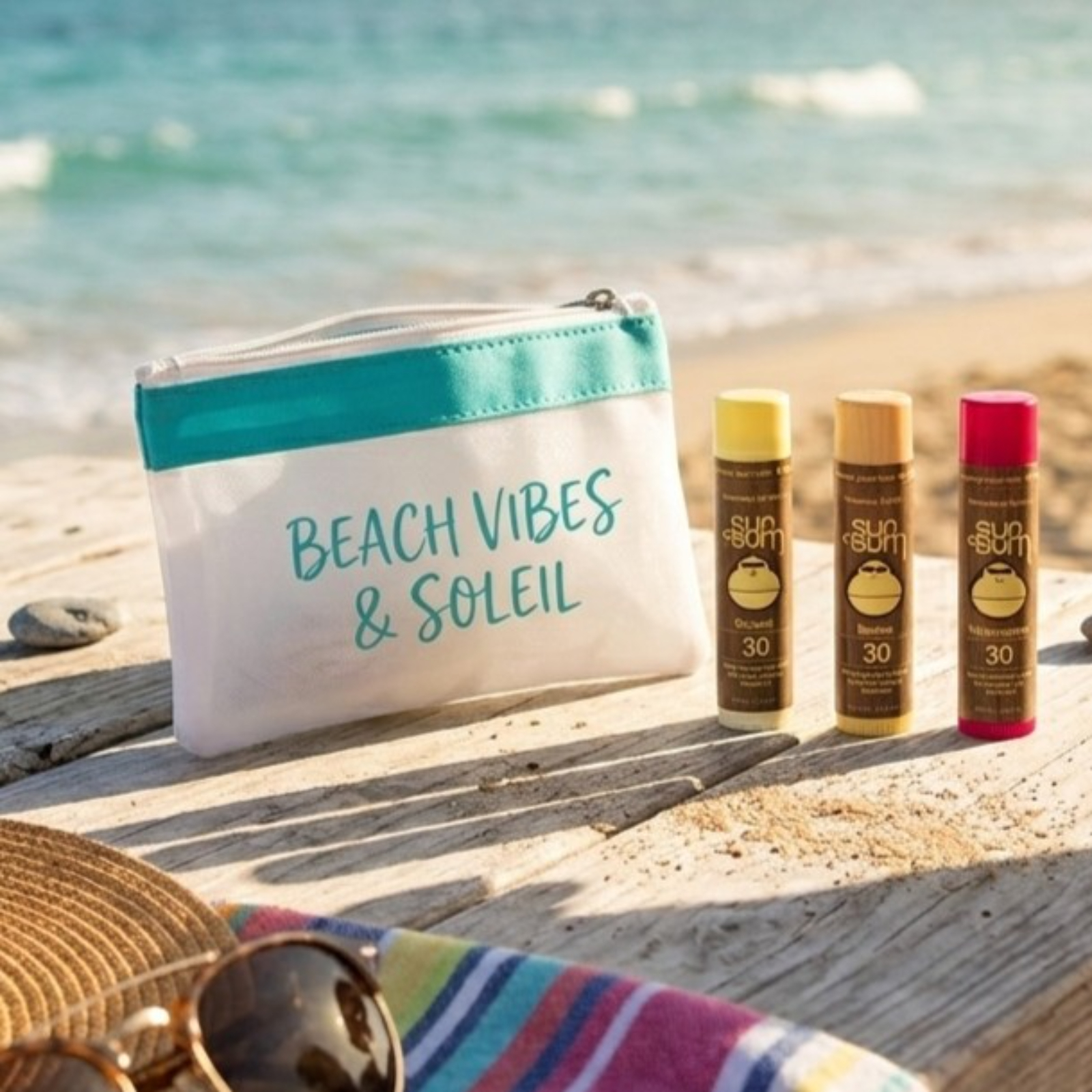 Lip Balm Trio with Zippered Pouch
