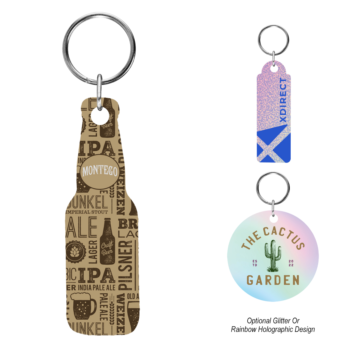 Acrylic Key Tag Custom Shape 3\"