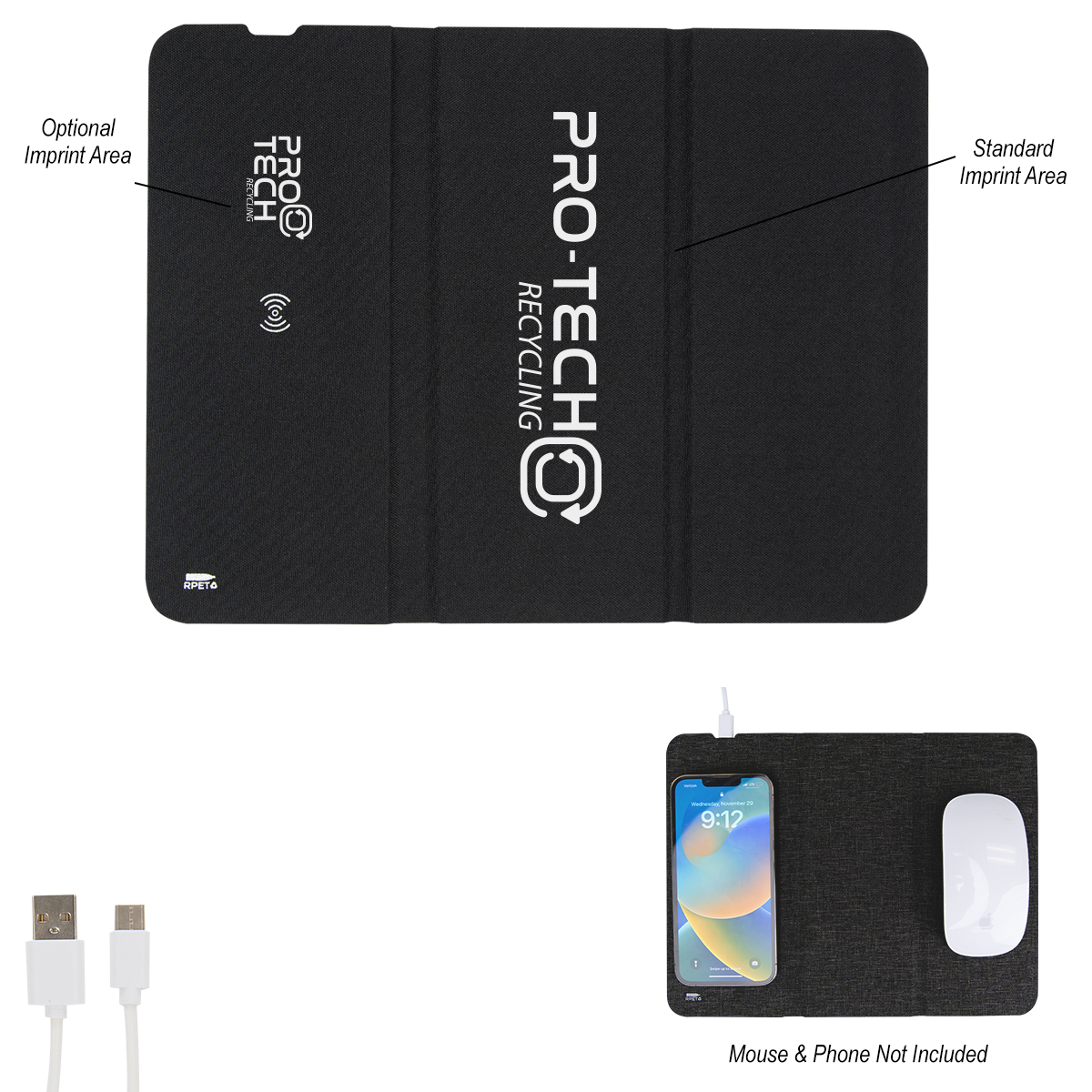 rPET 10W Wireless Charging Mouse Pad