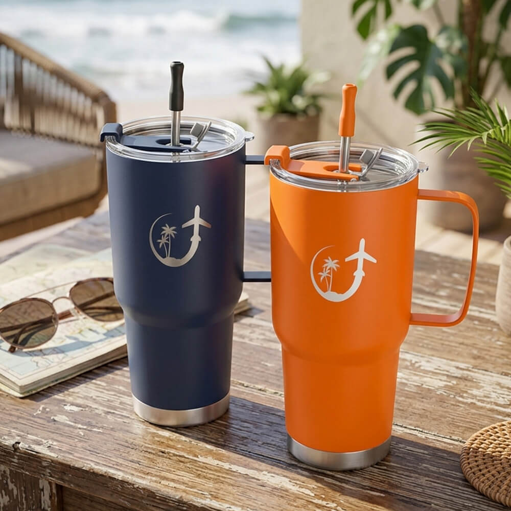 30 Oz. Lisbon Stainless Steel Tumbler With Straw