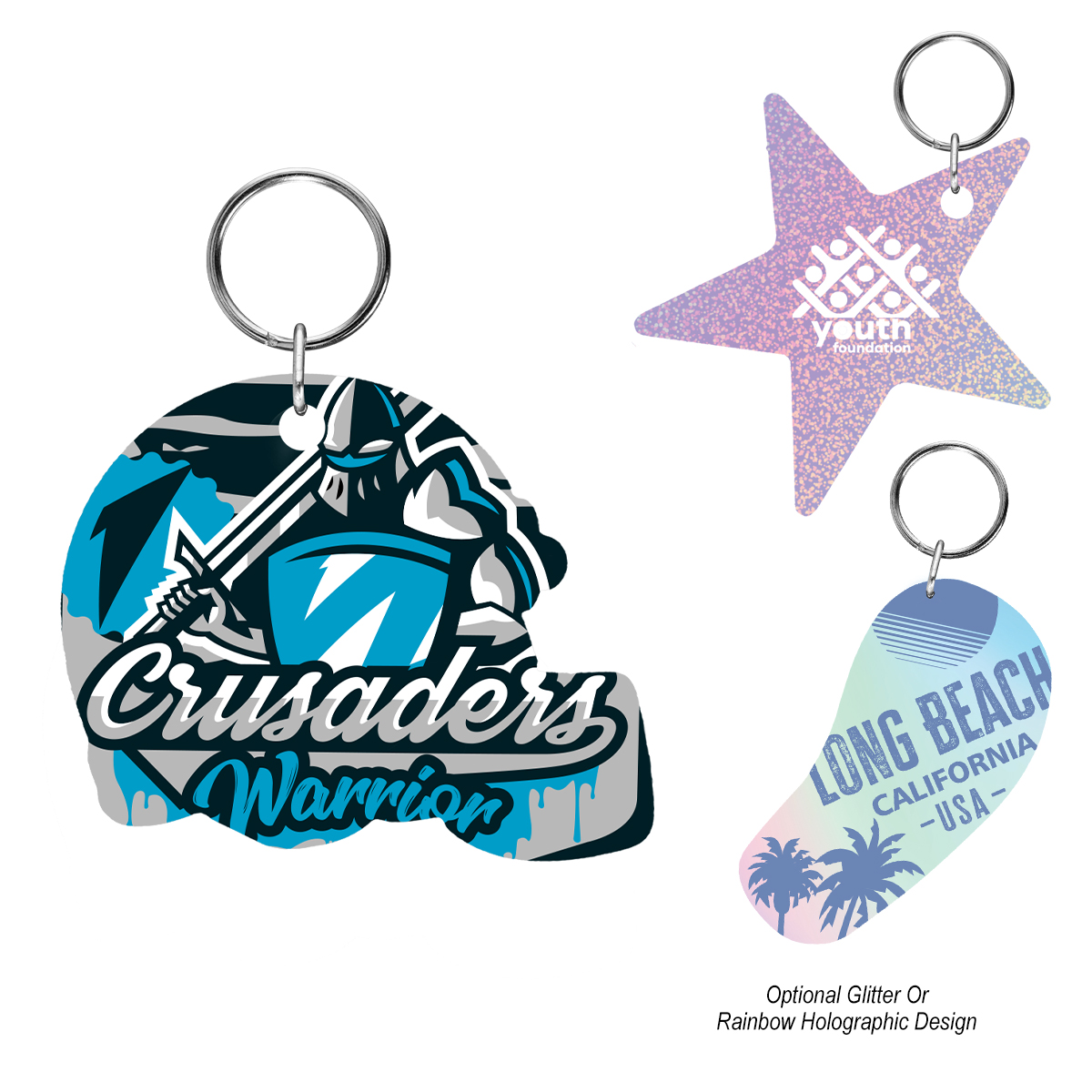 Acrylic Key Tag Custom Shape 6\"