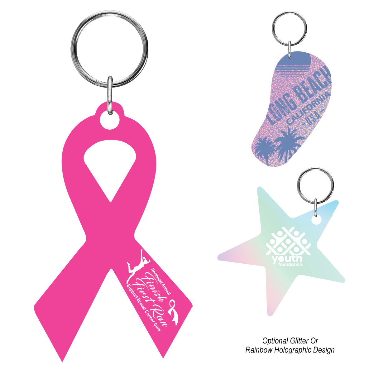 Acrylic Key Tag Custom Shape 5\"