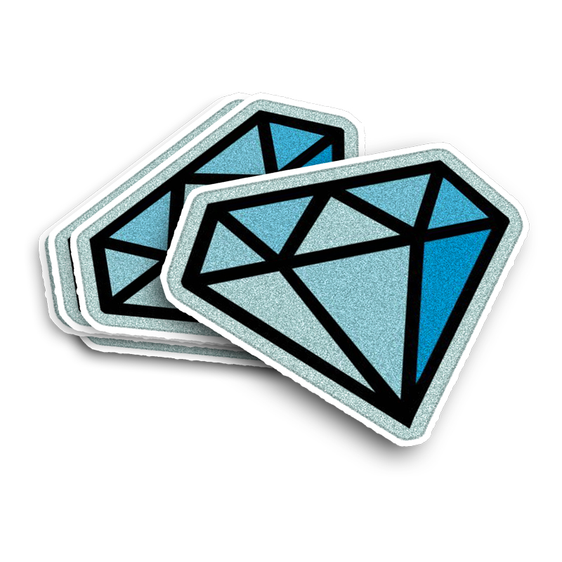Custom Die-Cut Glitter Stickers-3x3
