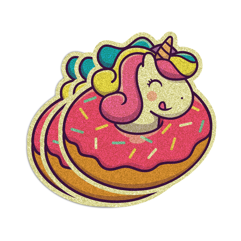 Custom Die-Cut Glitter Stickers-4x4