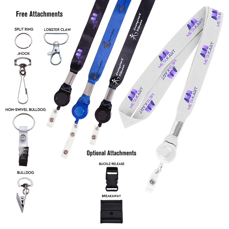 1” Dye Sublimated Lanyard Badge Reel Combo