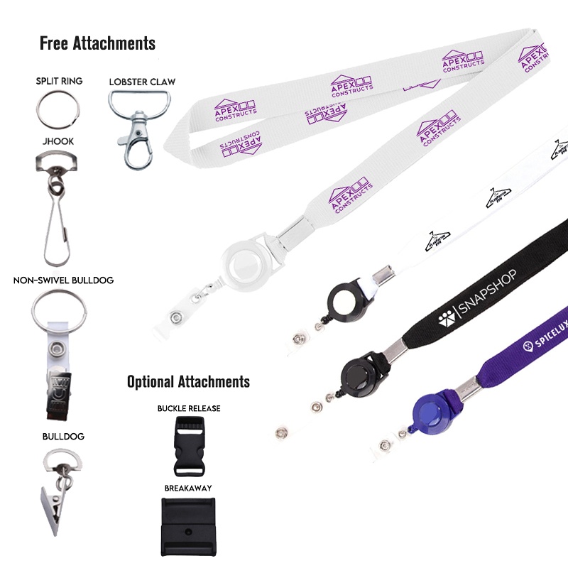 3/4” Silk Screen Lanyard/Badge Reel Combo