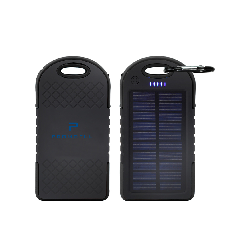 4000 mAh Solar Power Bank With Carabiner