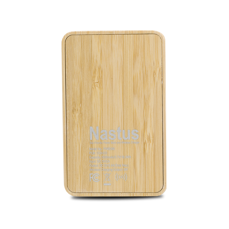 Eco Green Bamboo Wireless Power Bank 5000