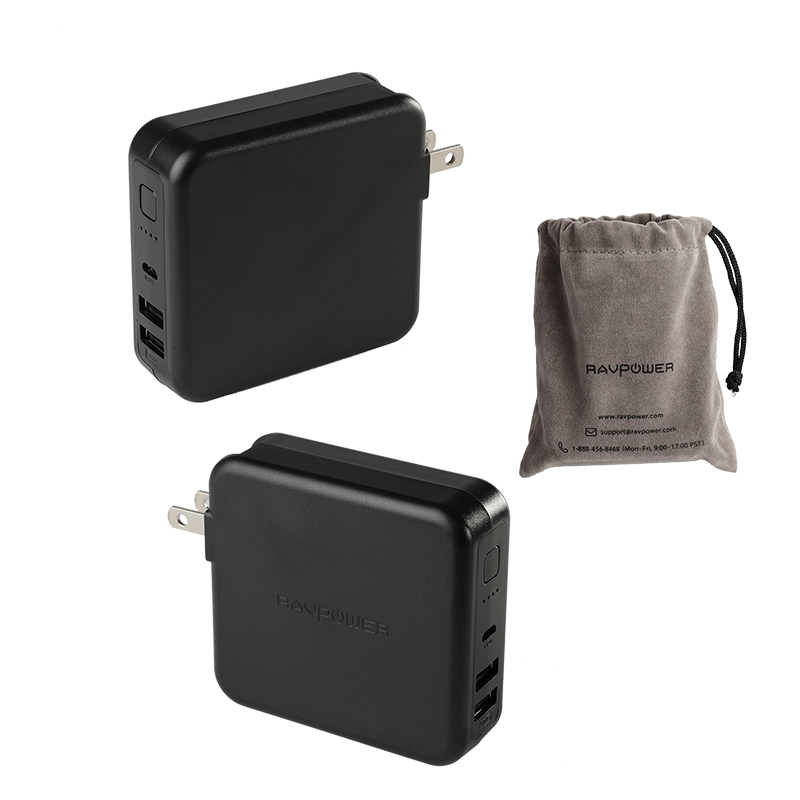 RAVPower 6700mAh Power Bank with Dual USB Wall Charger