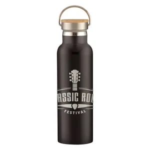 21 Oz. Full Laser Tipton Stainless Steel Bottle With Bamboo Lid