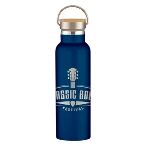 21 Oz. Full Laser Tipton Stainless Steel Bottle With Bamboo Lid