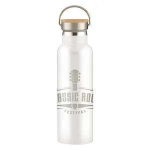 21 Oz. Full Laser Tipton Stainless Steel Bottle With Bamboo Lid