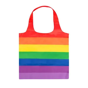 Rainbow Polyester Tote Bag