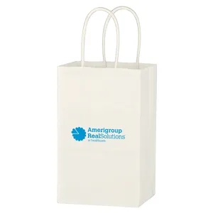 Kraft Paper White Shopping Bag 5-1/4\" X 8-1/4\"