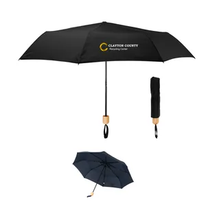41\" Arc Umbrella With 100% RPET Canopy & Bamboo Handle