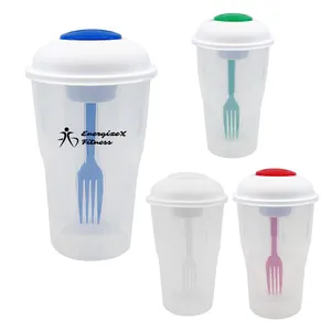 Salad Shaker Container with Fork and Dressing Container