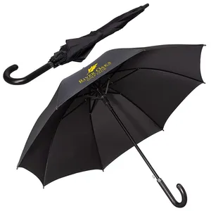 Leeman 48 in Executive Umbrella with Curved Faux Leather Handle