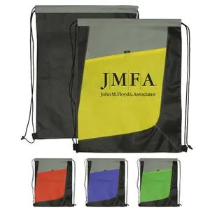 Drawstring Backpack - Non-Woven Tri Color Drawstring Bag