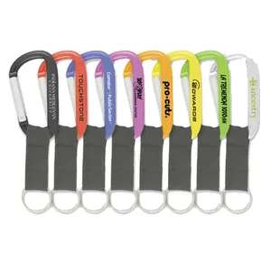 8 mm Carabiner Key Ring w/Strap