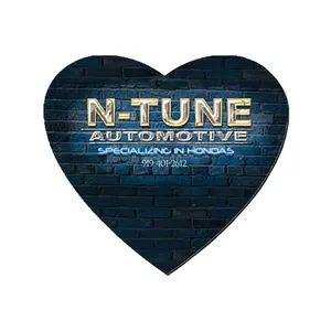 8 in x 8 in Heart Shape Hard Top Custom Mouse Pad 1/8 in Foam Base