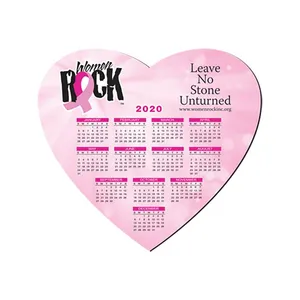 8 in x 8 in Heart Hard Surface Calendar MousePad 1/16 in Rubber Base