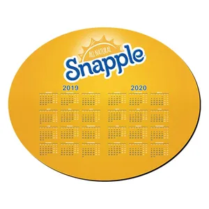 8 in x 8 in Oval Hard Surface Calendar Mouse Pad with 1/8 in Foam Base