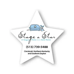 8 in x 8 in Star Shape Stock Vinyl Magnet - 30mil