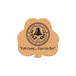 5 in x 5 in Clover Shape Cork Coaster