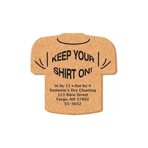 5 in x 4.75 in T-Shirt Shape Cork Coasters