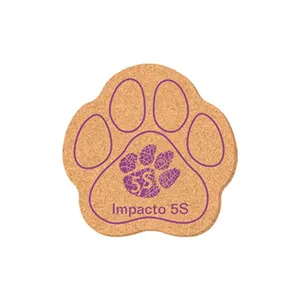 Coaster - 5 in x 5 in Paw Shape Cork Coasters